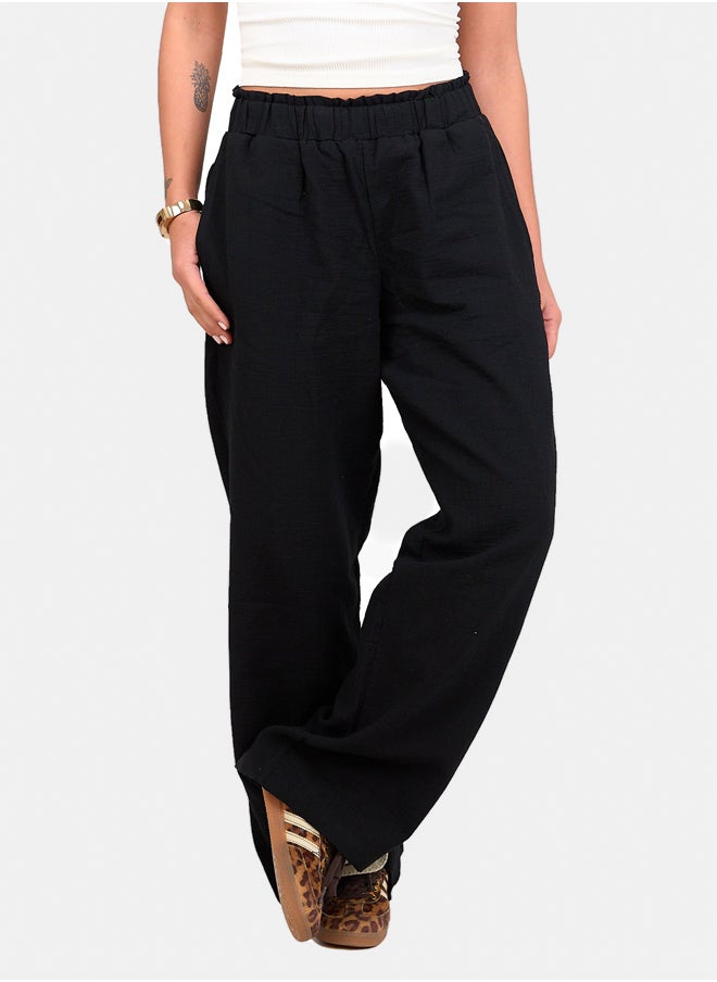 Clue Relaxed Tencel Wide-Leg Pants  - Image 1