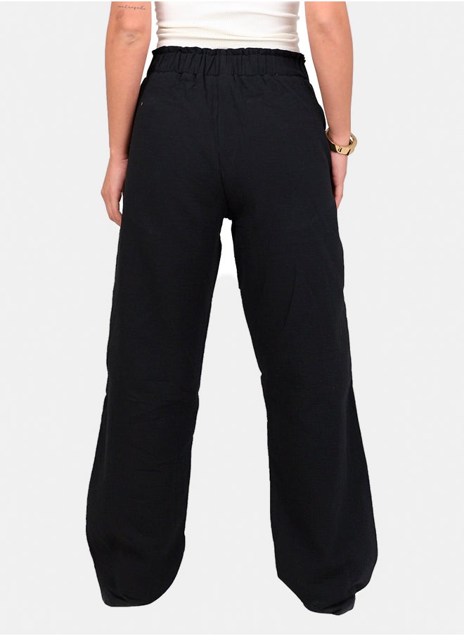 Clue Relaxed Tencel Wide-Leg Pants  - Image 3