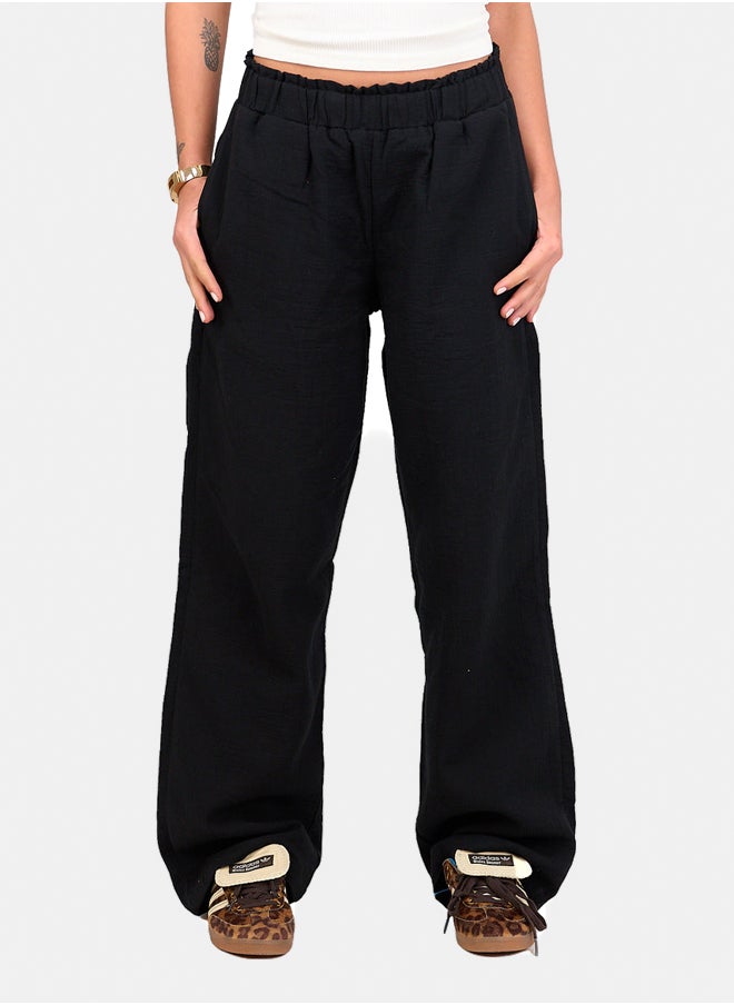 Clue Relaxed Tencel Wide-Leg Pants  - Image 4