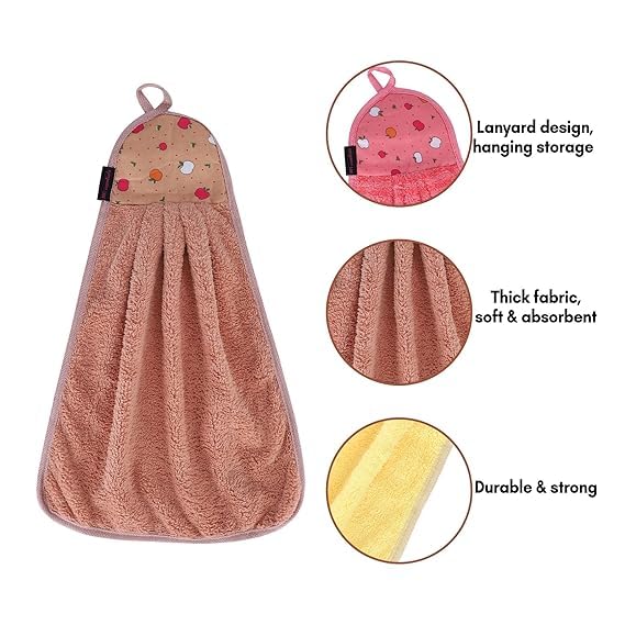 NFI essentials Microfiber Super Absorbent Set of 3 Soft Hand Towel for Kitchen Wash Basin Towel with Hangin Loop Napkin Hand Dry 40x28 cm - Image 2