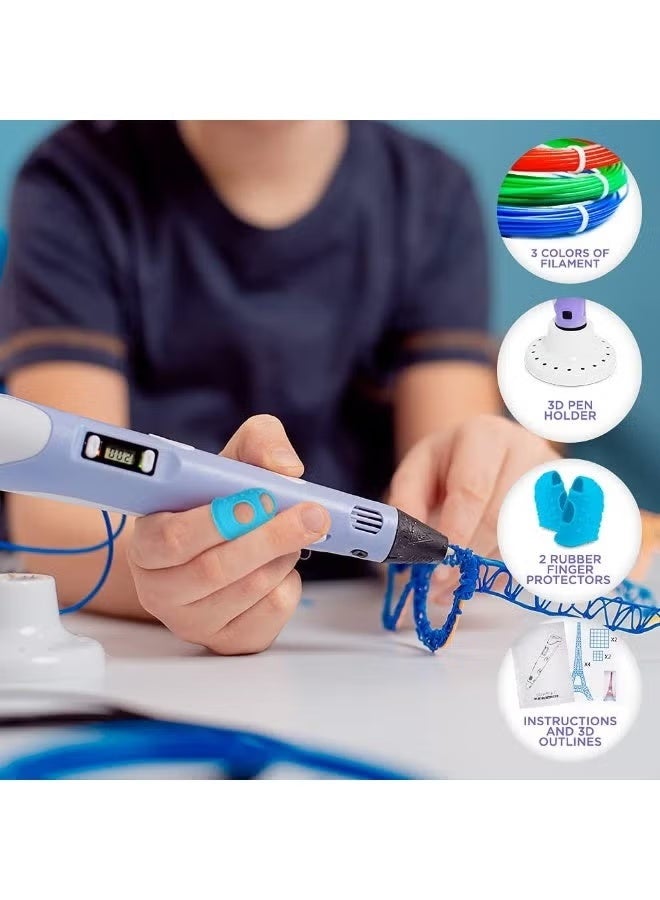 Assorted 3D Pen for Kids 3D Printing Pen with PLA Filament Refills Compatible PLA & ABS Creative Toy Great Arts Crafts Gift for Kids & Adults - Image 2
