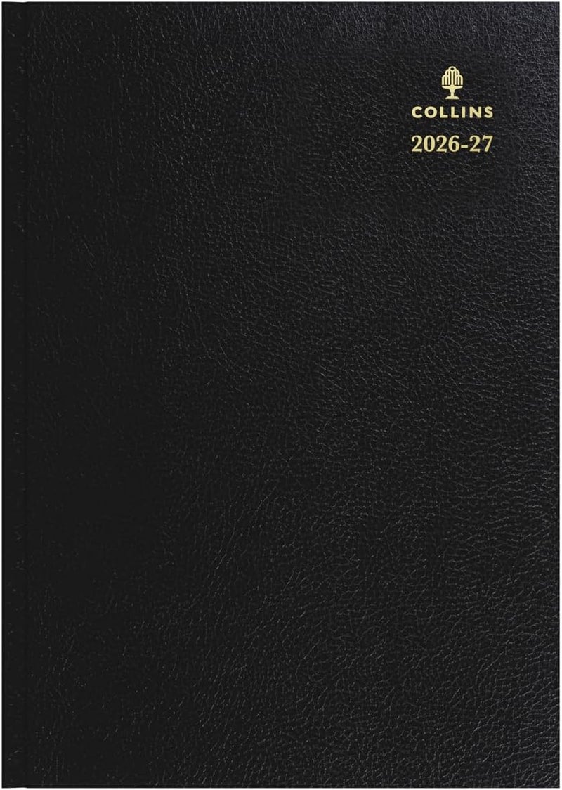 كولينز مخطط منتصف العام الدراسي 2026-2027 لمدة 13 شهراً، مقاس A4، يوم لكل صفحة، غلاف صلب، كولينز ديبدن دفتر المكتب، أسود (44M.99-2627) - Image 2