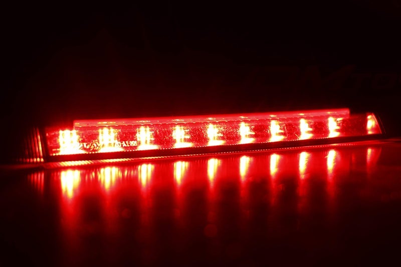 iJDMTOY Smoked Dark Lens 9-LED 3rd Brake Light Assy Compatible With Toyota 4Runner Highlander Prius Sienna etc., Rear Center Roof High Mount LED Third Brake w/Strobe Braking Feature - Image 1