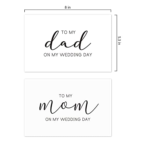 Goroar Set of 2 Wedding Day Card to Parents, 1 To My Dad on My Wedding Day Card, 1 To My Mom on My Wedding Day Card - Image 2
