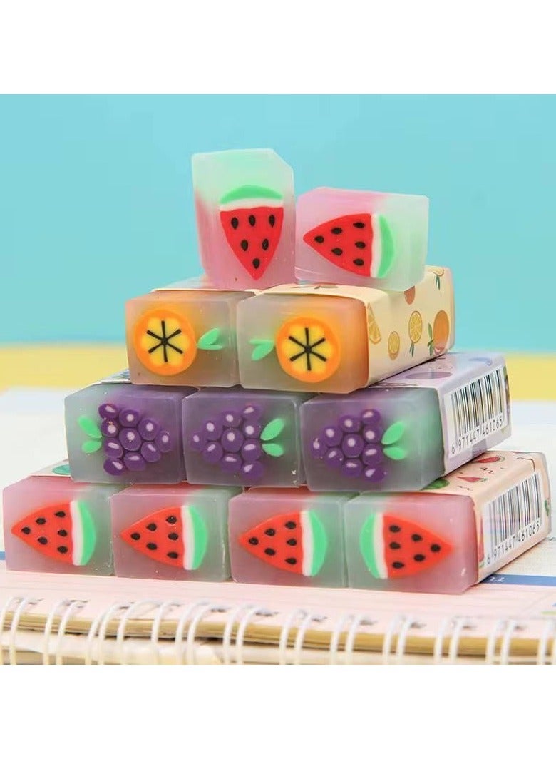 استيكة الشفافة بأشكال الفواكه الشكل المجسم العلبة : ٣٦ قطعة - Image 1