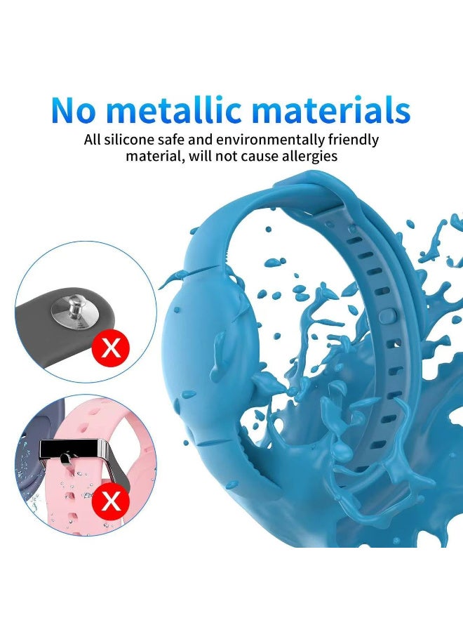 Silicone Waterproof AirTag Bracelet for AirTags, Hidden Design Wristband Case with Drop Protection, Comfortable Kids and Adult Tracker Band,(Sky BLUE) - Image 2