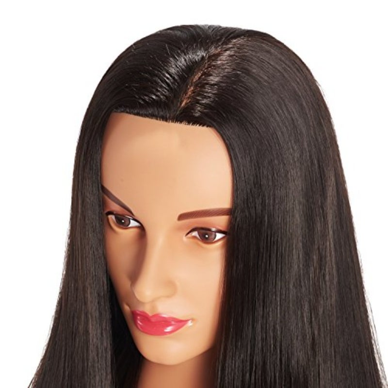 26-28 Mannequin Head for Hair Styling Training Cosmetology Manikin Doll Head with Synthetic Fiber Hair For Salon, Academy, Home Practice Includes Free Clamp Holder - Image 3