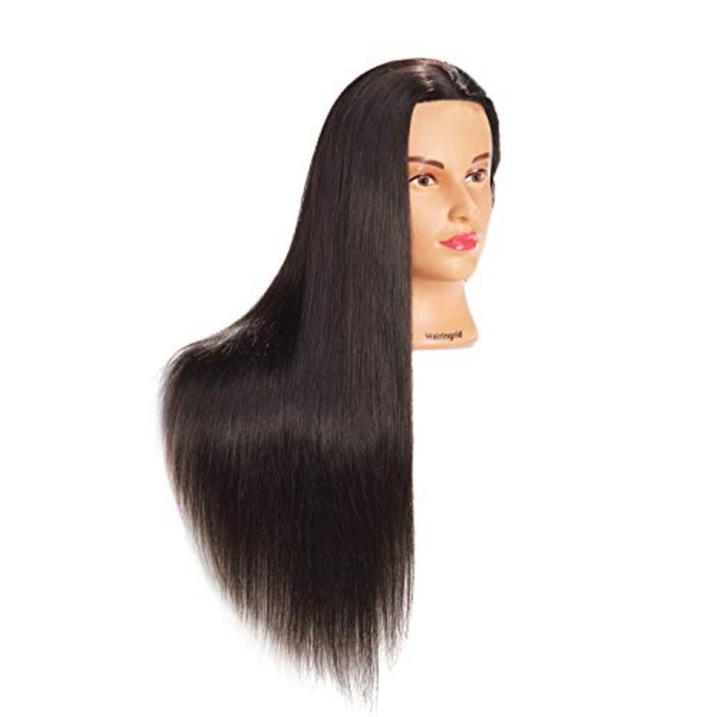 26-28 Mannequin Head for Hair Styling Training Cosmetology Manikin Doll Head with Synthetic Fiber Hair For Salon, Academy, Home Practice Includes Free Clamp Holder - Image 2