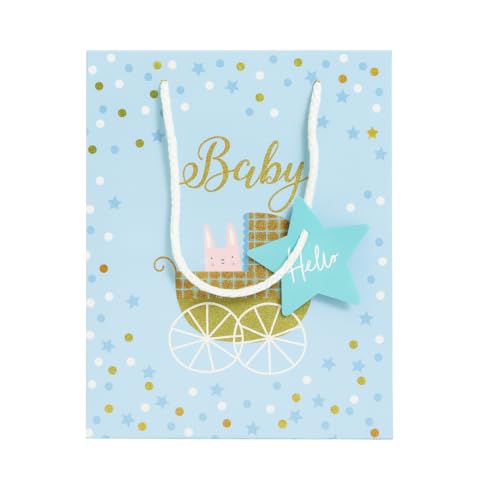 Tresneria Rainbow Theme Baby Gift Bag – Baby Shower & Birthday Celebration (Light Blue, Small Set Of 3) - Image 1