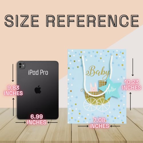 Tresneria Rainbow Theme Baby Gift Bag – Baby Shower & Birthday Celebration (Light Blue, Small Set Of 3) - Image 3
