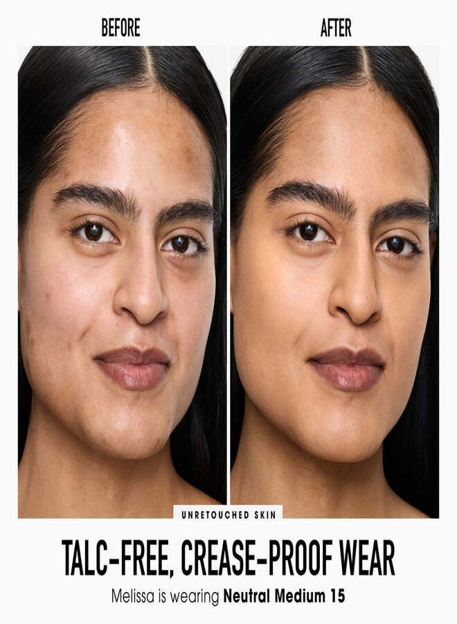 بودرة أساس معدنية مضغوطة من bareMinerals، عامل حماية من الشمس 15 - لون متوسط ​​محايد 15 | بودرة أساس معدنية خفيفة الوزن قابلة للبناء، خالية من التلك، 9 غرام - Image 2