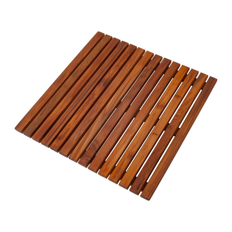 NORDIC STYLE TEAK Nordic Style Teak Shower Bath and Spa Mat  Indoor  Outdoor Use  NonSlip Wood Platform  Spa Sauna Pool Hot Tub  Luxury Decor Oiled Finish 196 x 196 