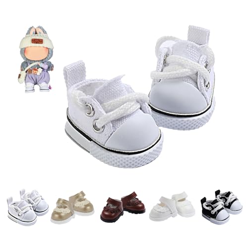 Ciunura Premium Doll Shoes for Lububu Cute Doll Shoes for 47in Dolls Ideal for Lububu OutfitsWhite Canvas - Image 1