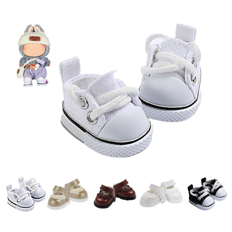 Ciunura Premium Doll Shoes for Lububu Cute Doll Shoes for 47in Dolls Ideal for Lububu OutfitsWhite Canvas - Image 2