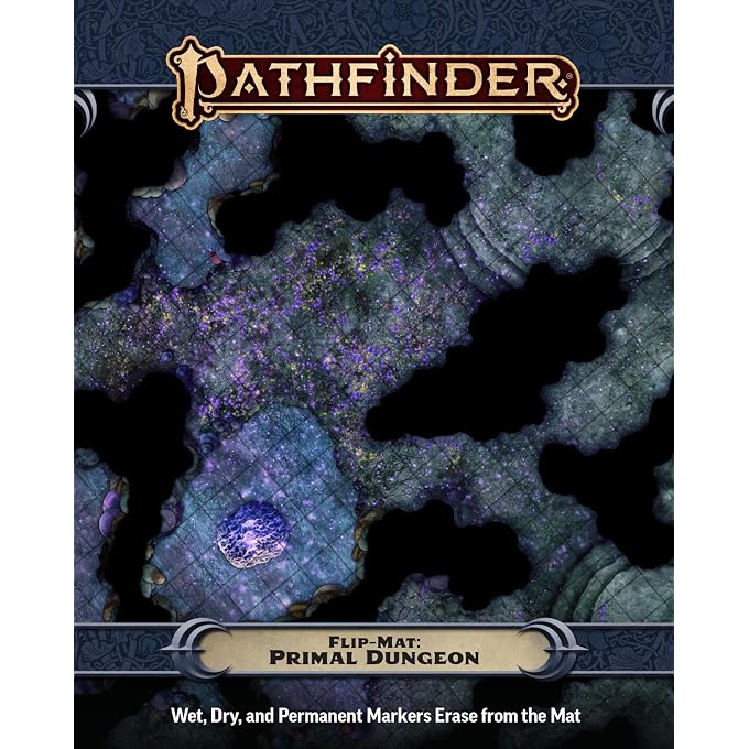 Pathfinder Flip-Mat: Primal Dungeon, 24x30 Double-Sided | Gaming Map, for Tabletop Adventures, Wet/Dry Erase Compatible Battle for Masters