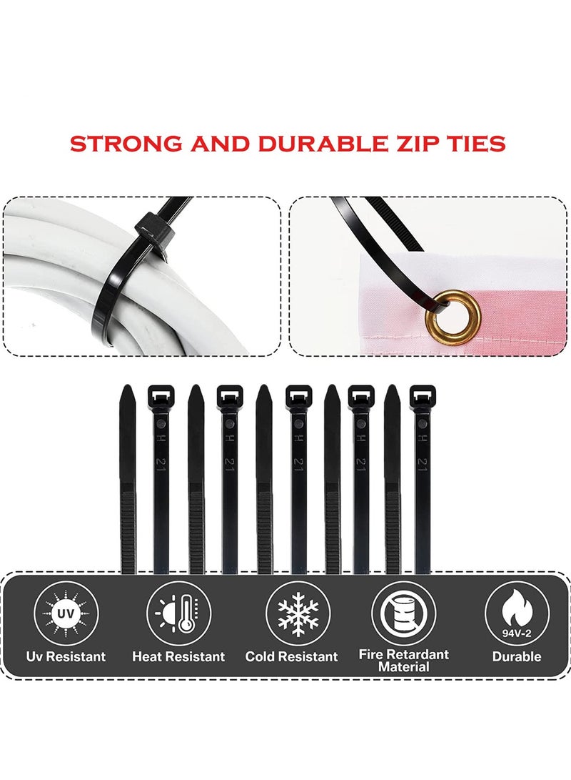 Loquat Durable Multi Purpose 100pcs Black Nylon Zip Ties - Essential for Organizing, Securing  Fastening Needs - Image 3