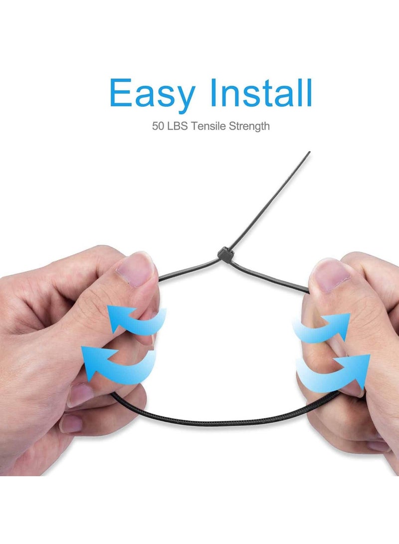 Loquat Durable Multi Purpose 100pcs Black Nylon Zip Ties - Essential for Organizing, Securing  Fastening Needs - Image 2