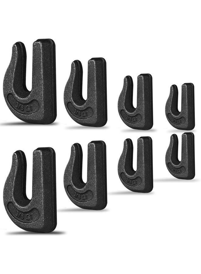 HANDRERLEE 8Pack 3/8" Weld On Chain Grab Hook, G70 Forged Chain Hook,Heavy Duty Weldable Grab Hooks for Tractors, Truck, Forklift, Trailers - 6600 lbs WLL - Image 1