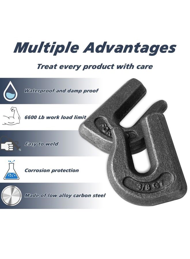 HANDRERLEE 8Pack 3/8" Weld On Chain Grab Hook, G70 Forged Chain Hook,Heavy Duty Weldable Grab Hooks for Tractors, Truck, Forklift, Trailers - 6600 lbs WLL - Image 5