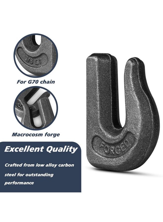 HANDRERLEE 8Pack 3/8" Weld On Chain Grab Hook, G70 Forged Chain Hook,Heavy Duty Weldable Grab Hooks for Tractors, Truck, Forklift, Trailers - 6600 lbs WLL - Image 4