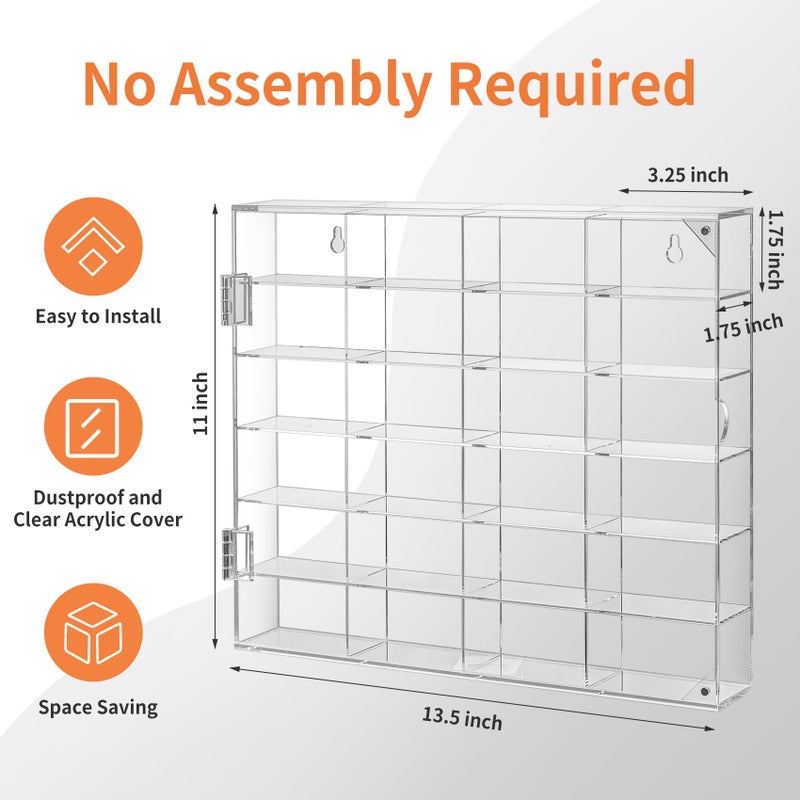 HEKORE Acrylic Display Case for Hot Wheels & Car Tuned Diecast â€“ Wall Mount & Desktop Display Case for 1/64 Scale Cars, Matchbox Garage, No Assembly Required, Magnetic Door Dustproof Showcase - Image 5