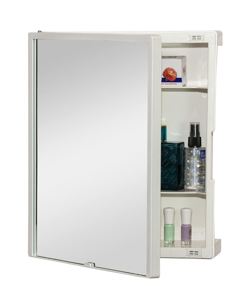 CIPLA PLAST New Rich Look Bathroom Organizer Cabinet | Mirror with Shelf | 4 Shelves Storage Organizer | Wall Mounted Cabinet | for Home/Kitchen/Toilet (White) (BRC-931) - Image 5
