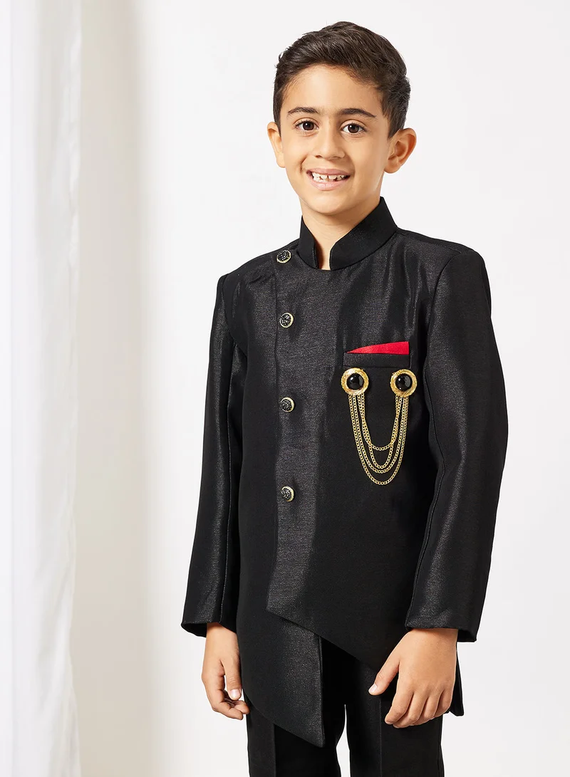 AJ Dezines Boys Solid Indo Western Sherwani Set