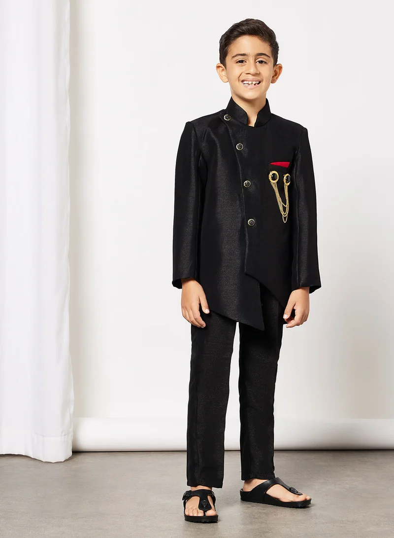 AJ Dezines Boys Solid Indo Western Sherwani Set