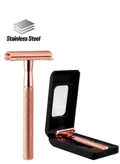Joshberg Stainless Steel Double Edge Shaving Razor Manual Mustache Removal Traditional Shaving Tool for Hotel Home Travel  - Image 1