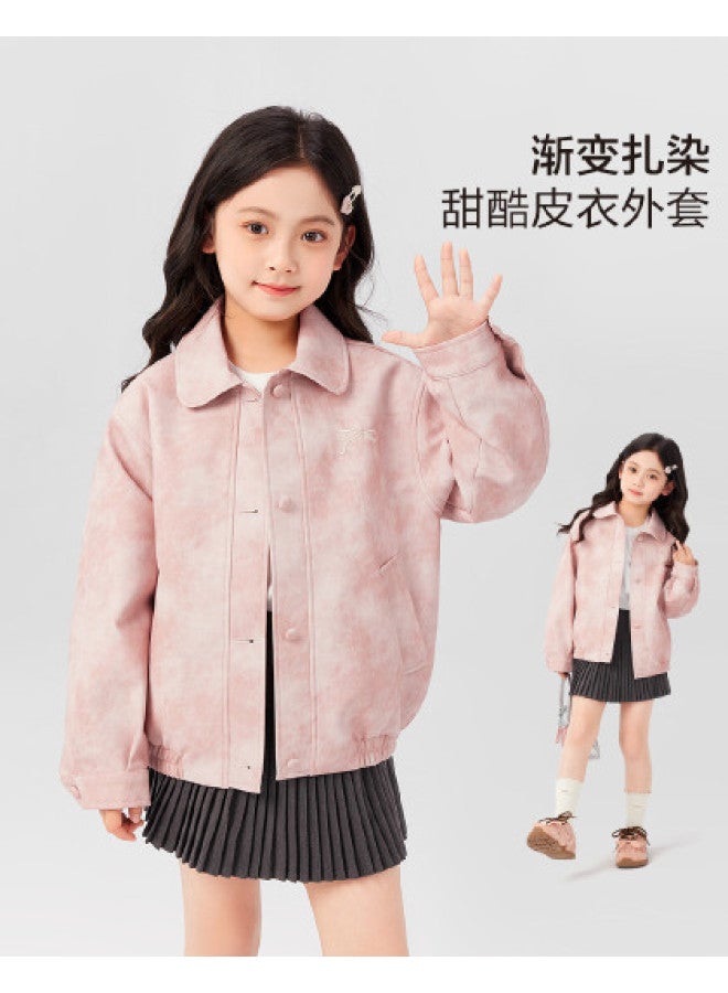 Zuoxi Girls' Autumn Jacket Kids Leather Coat 2025 New Stylish Windproof Jacket For Children & Teens - Image 1
