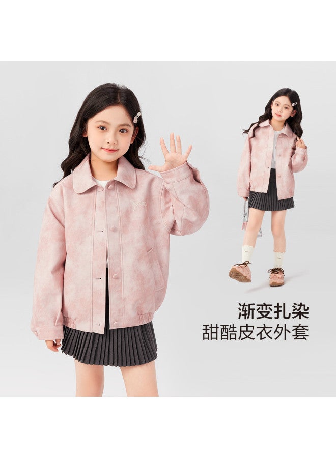 Zuoxi Girls' Autumn Jacket Kids Leather Coat 2025 New Stylish Windproof Jacket For Children & Teens - Image 2