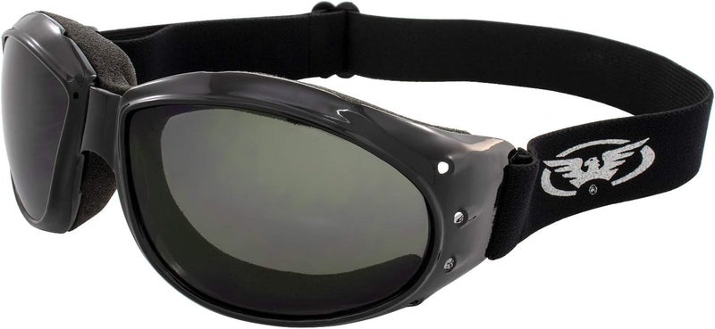 Global Vision Eliminator Dirt Bike Padded Motorcycle Riding Goggles for Men and Women (Black Frame/Smoke Lens) - Image 1