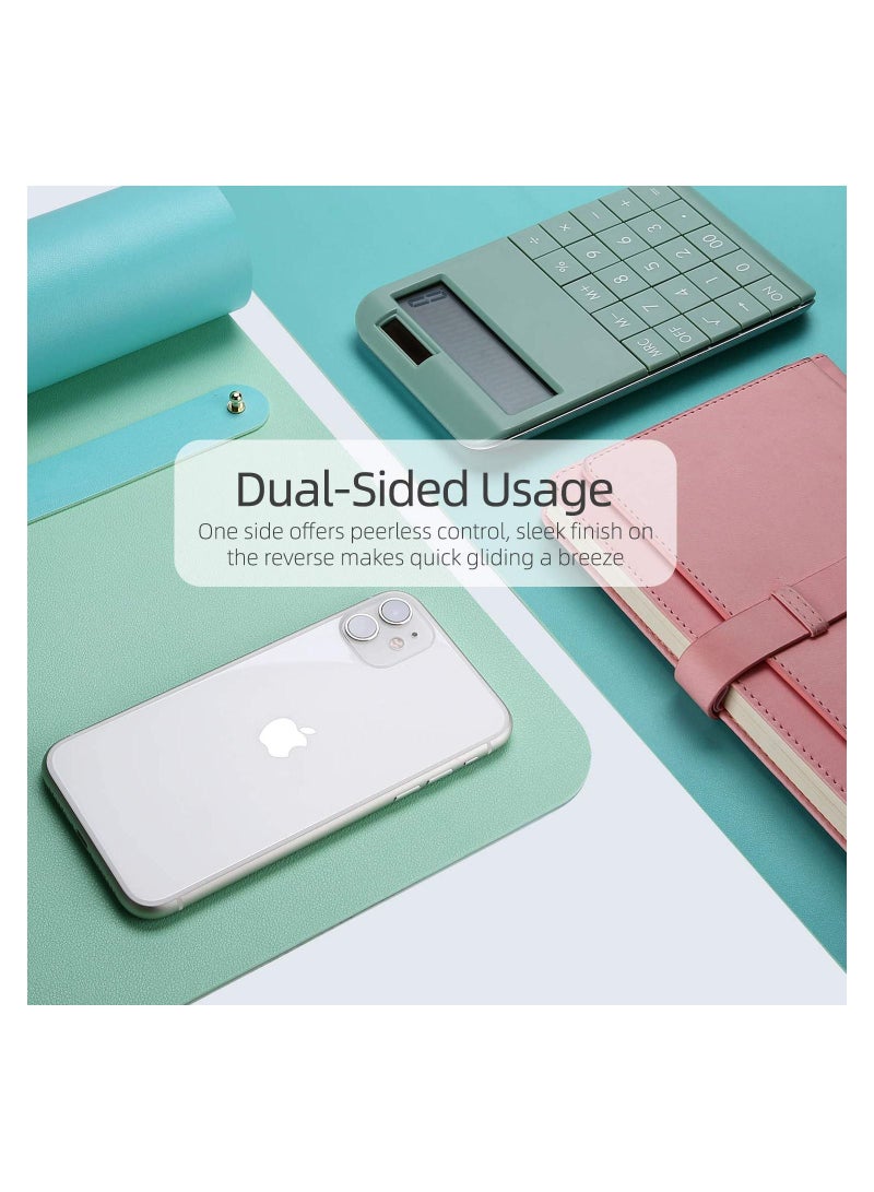 Cool Baby Multifunctional Office Desk Pad, Ultra Thin Waterproof PU Leather Mouse Pad, Dual Use Desk Writing Mat for Office/Home(Blue + Green) - Image 4