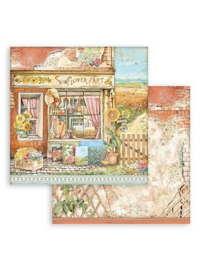 STAMPERIA Scrapbooking Small Pad 10 Sheets cm 20.3 x 20.3 cm (8 x 8 Inches) - Sunflower Art - Image 4