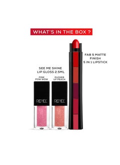 Renee Juicy Lips Makeup Kit Combo; Includes Matte Lipsticks & Glosses; Long Lasting Non Drying Formula; Best Gifts For Girlfriend Wife Women  - Image 3