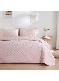 VAS COLLECTIONS VAS Collections 100 Cotton Ultrasonic Embossed Solid Lightweight Microfiber All Season with 2 Pillow Case King Size 90X100 Inches Pink 280 Tc 1 Ultrasonic Bed Cover 2 Pillow Covers 1 Count 