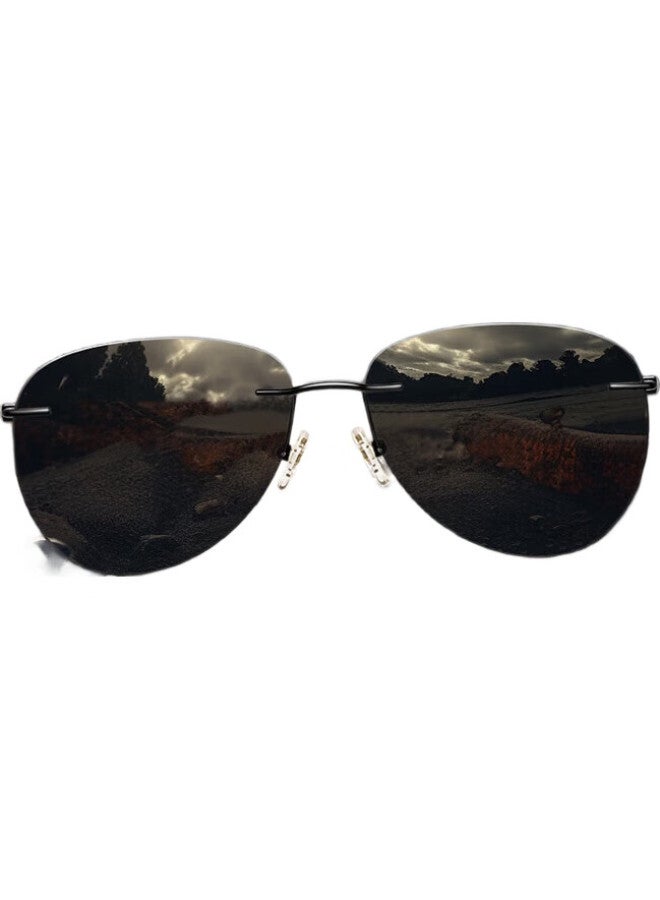 Bertha Imported Titanium Frame Polarized Sunglasses Men'S Driving Special Variable Color Sunglasses Frameless Ultra-Light Driving Fishing Glasses Trendy - Image 1