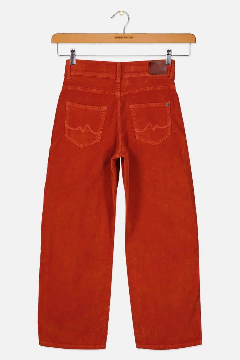 Pepe Jeans Kids Girl Regular Fit Textured Corduroy Pants, Brown - Image 2