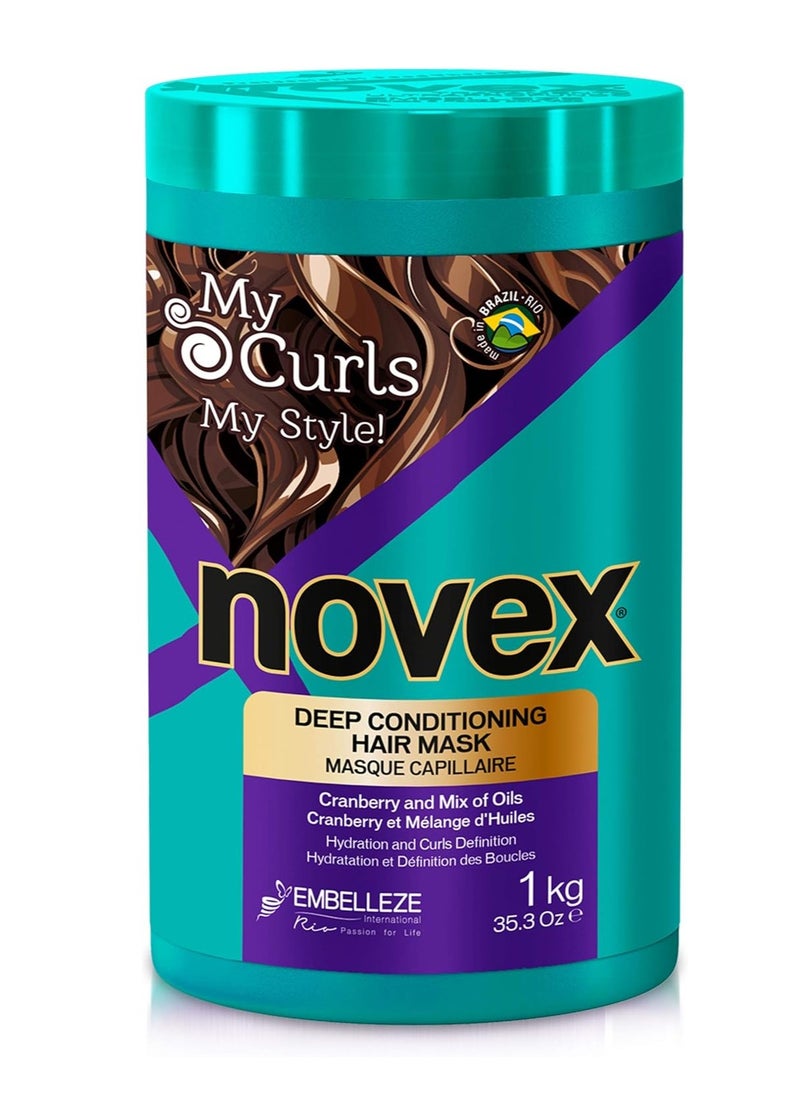 NOVEX Novex My Curls Deep Conditioning Mask, 35 oz - Enhanced with a Mix of Oils and Cranberry Extract (Suitable for All Curls)  - Image 1