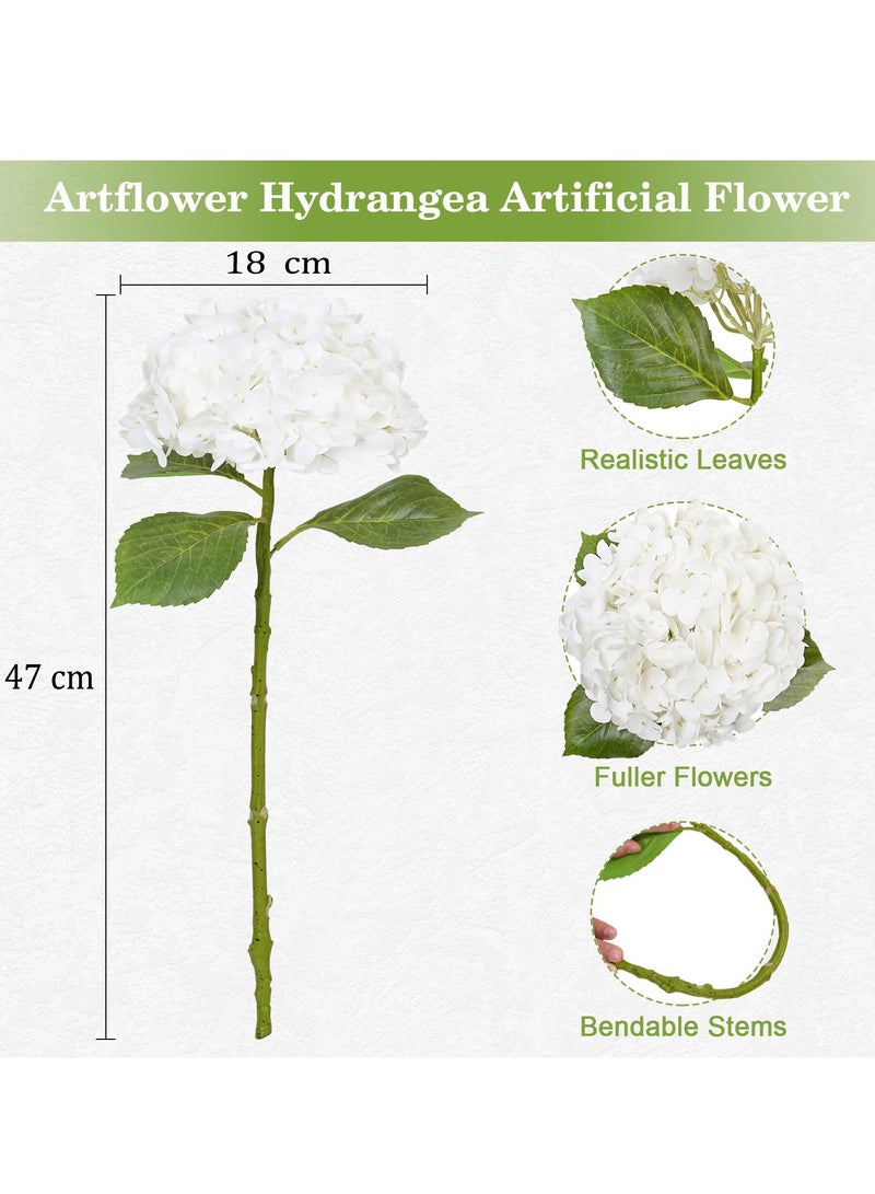سيوسي 6 قطع من زهور الكوبية الاصطناعية ذات اللمسة الحقيقية، زهور الكوبية الحريرية البيضاء مقاس 47 سم للمنزل، ترتيبات الزهور في المكتب، باقات الزفاف، ديكورات مركزية لطاولة المطبخ - Image 4
