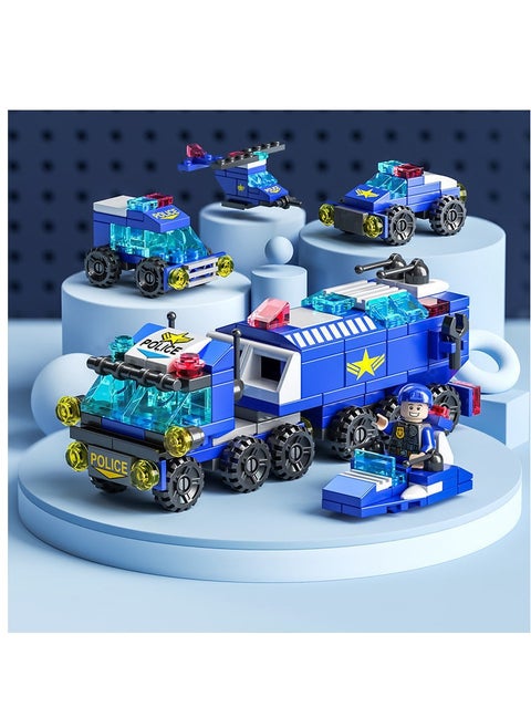 147-Piece Mini Police Series 6-in-1 Building Block Toy