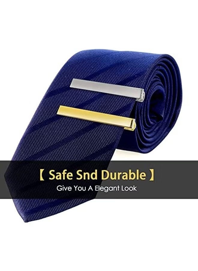 4 Pack Tie Clips for Men, Classic Tie Clip Silver Gold Black Blue Necktie Tie Bar Pinch Clips Suitable for Wedding Anniversary Business and Daily Life 5.8cm - Image 5