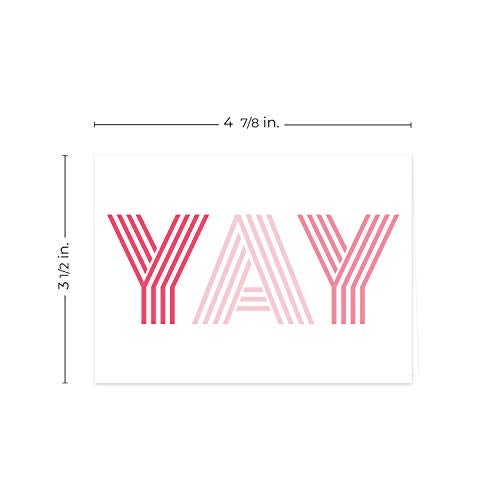 Canopy Street Yay Yippee Woohoo Congratulatory Note Cards / 24 All Occasion Blank Celebration Greeting Cards / 4 Festive Designs / 3 1/2" x 4 7/8" Congrats Graduation Celebration Event Cards - Image 3