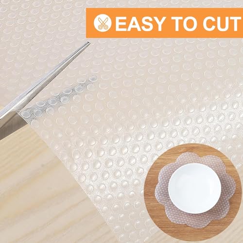 ElastPro EVA Food Grade Washable Anti Slip Mat/Sheet for Fridge, Shelf Liner, Table, Kitchen Drawer mat (Dotted Transparent, 45 cm X 5 m) - Image 3