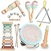 Raimy Kids Musical Instruments Set Neutral Colors Wooden Montessori Toys Percussion Music Modern Boho Xylophone Birthday Gifts for 1 2 3 Year Old Baby Toddlers Boys Girls 3 with Storage Bag - Image 3