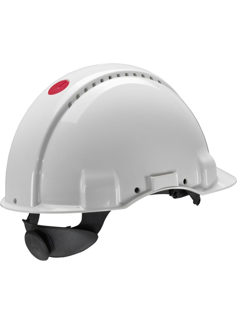 3M G3000 Safety Helmet, Uvicator Ratchet, Ventilated, White - Image 3