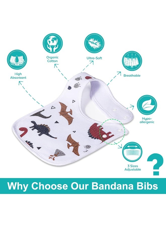 Benoxine Baby Bibs Soft and Absorbent Organic Cotton Bandana Drool Bibs Set for Boys Girls Newborn 0-36 Months - Image 2