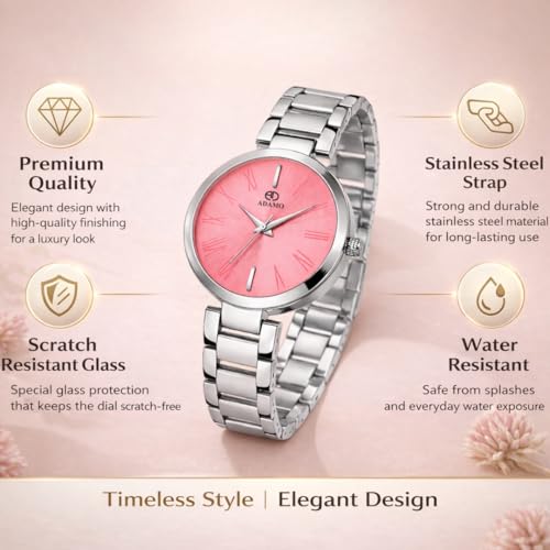 ADAMO Enchant Pink Dial Women's & Girl's Watch 2480SM06 - Image 5