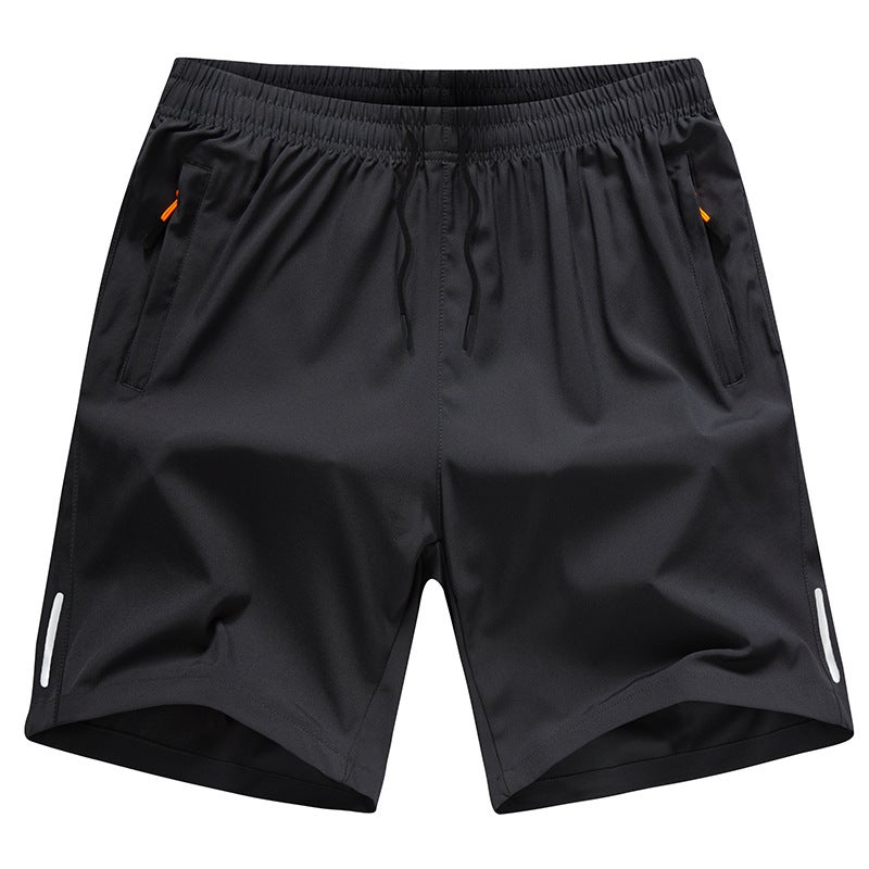 Generic Shorts Mens Summer Fashion Brand plus size Mens Five-point Pants Loose Casual Ice Silk Sports Pants Quick-drying Beach Pants for Men Black
