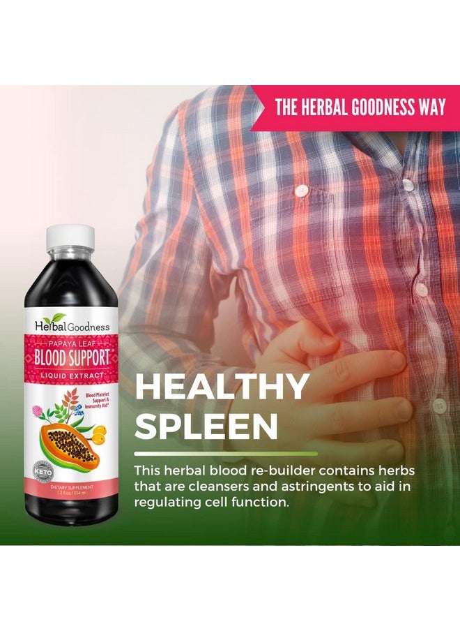 Herbal Papaya - Papaya Leaf Blood Support Liquid 15X Strength Papaya Leaf Extract Healthy Platelets Blood Cleanse Digestion Papaya Enzyme 12Oz Liquid Herbal Goodness (1 Bttl) - Image 1